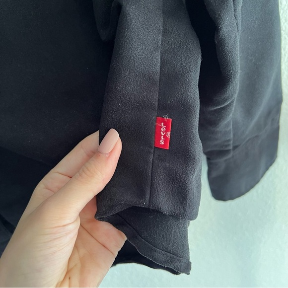 Levis Womens Faux Suede Western Pearl Snap Button Up Shirt Red Stitch Equestrian - Picture 8 of 10